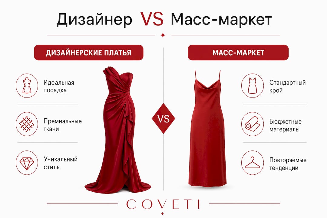 Инфографика: чем отличаются платья от дизайнеров и из масс-маркета