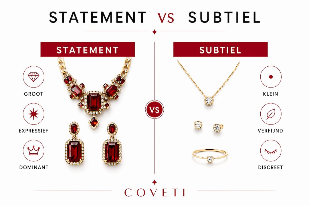 Infographic: opvallende sieraden versus subtiele sieraden – wat past bij jouw stijl?