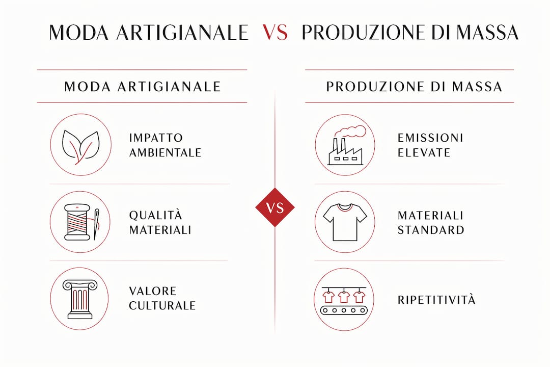 Infografica: il confronto tra moda fatta a mano e produzione industriale
