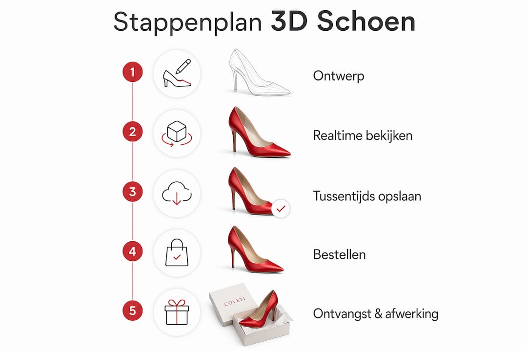 Infographic: zo werkt het personaliseren van jouw 3D-schoenen, stap voor stap
