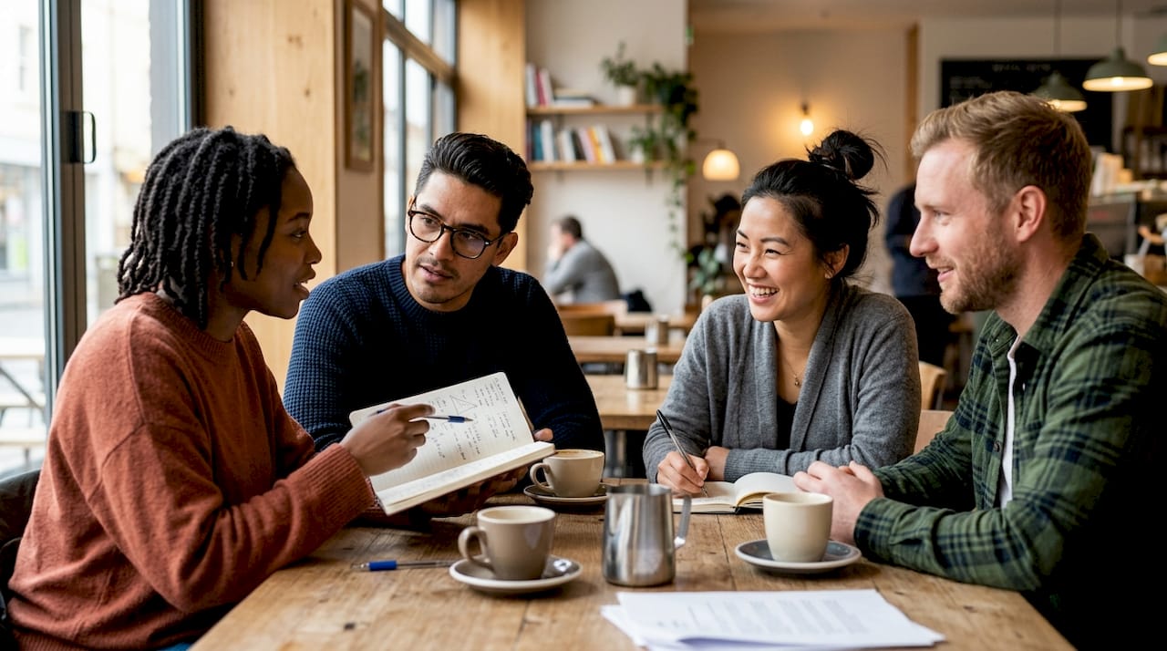 Un grupo de personas compartiendo sus opiniones y consejos sobre marcas que les gustan.