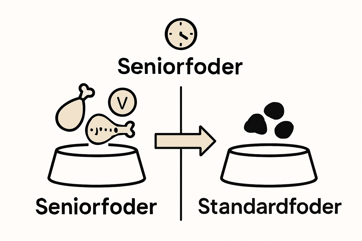 Comparison between senior and standard pet food