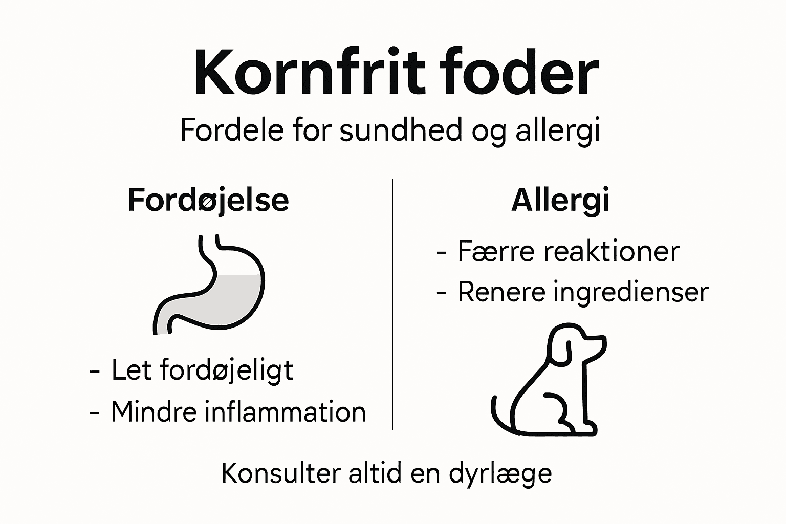 Infografik: Kornfrit foder – hvad betyder det for sundhed og allergi?
