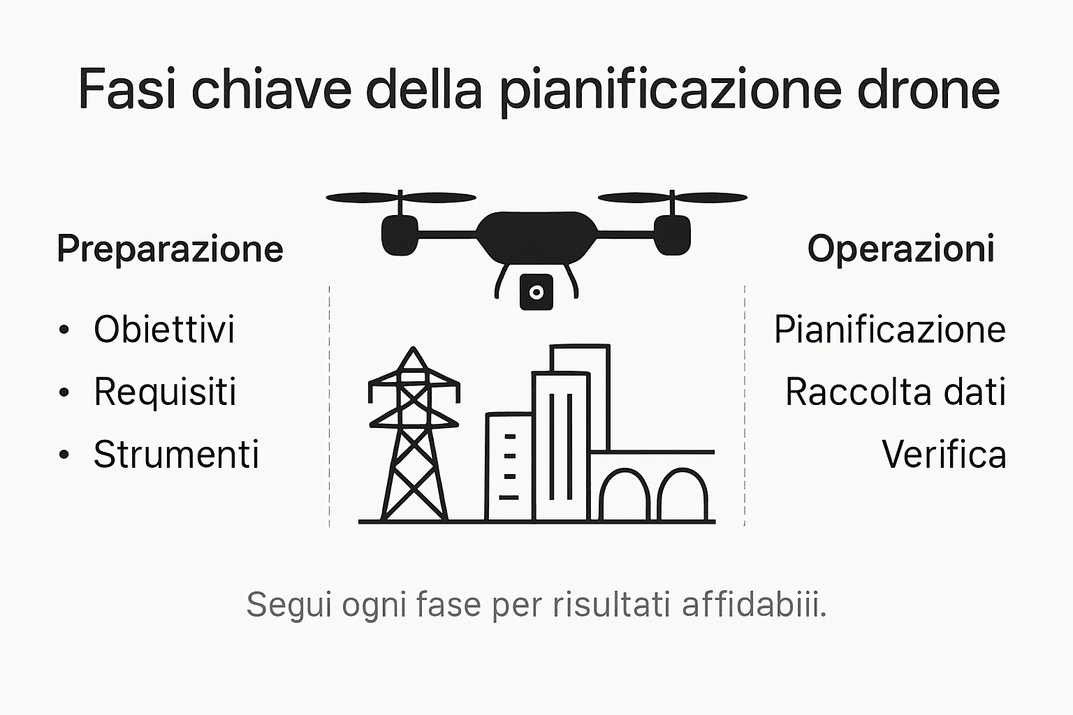 Infografica: tutte le fasi dell’ispezione delle infrastrutture con drone