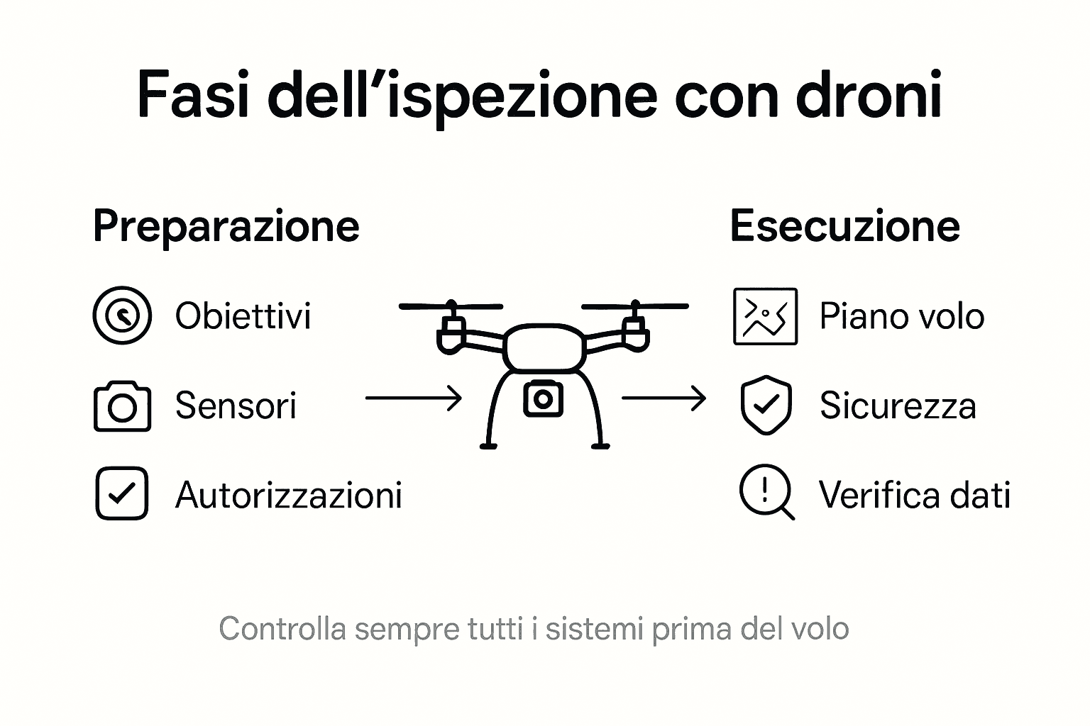 Infografica: le tappe fondamentali dell’ispezione con droni