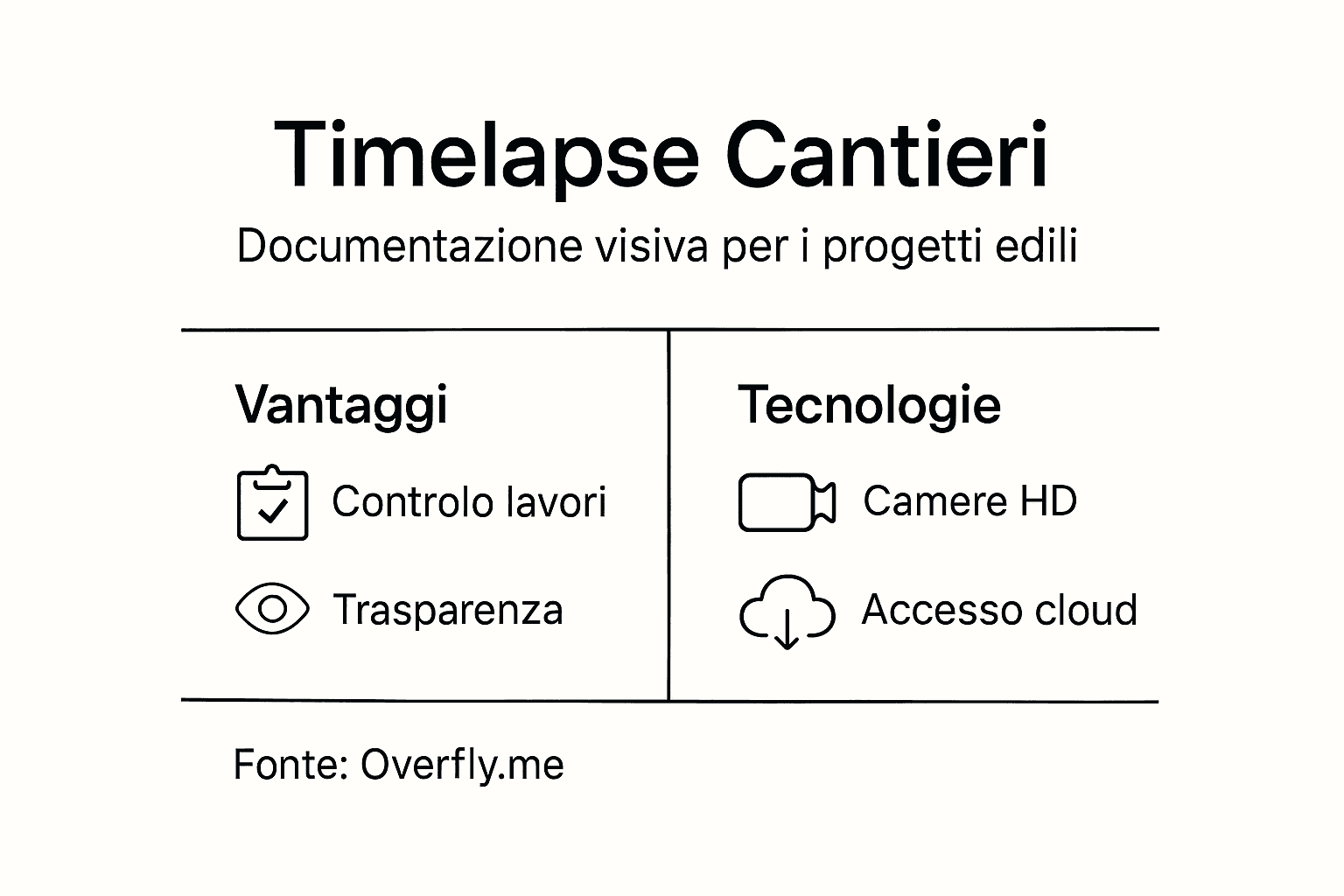 Infografica: tutti i vantaggi e le soluzioni tecnologiche del timelapse per i cantieri