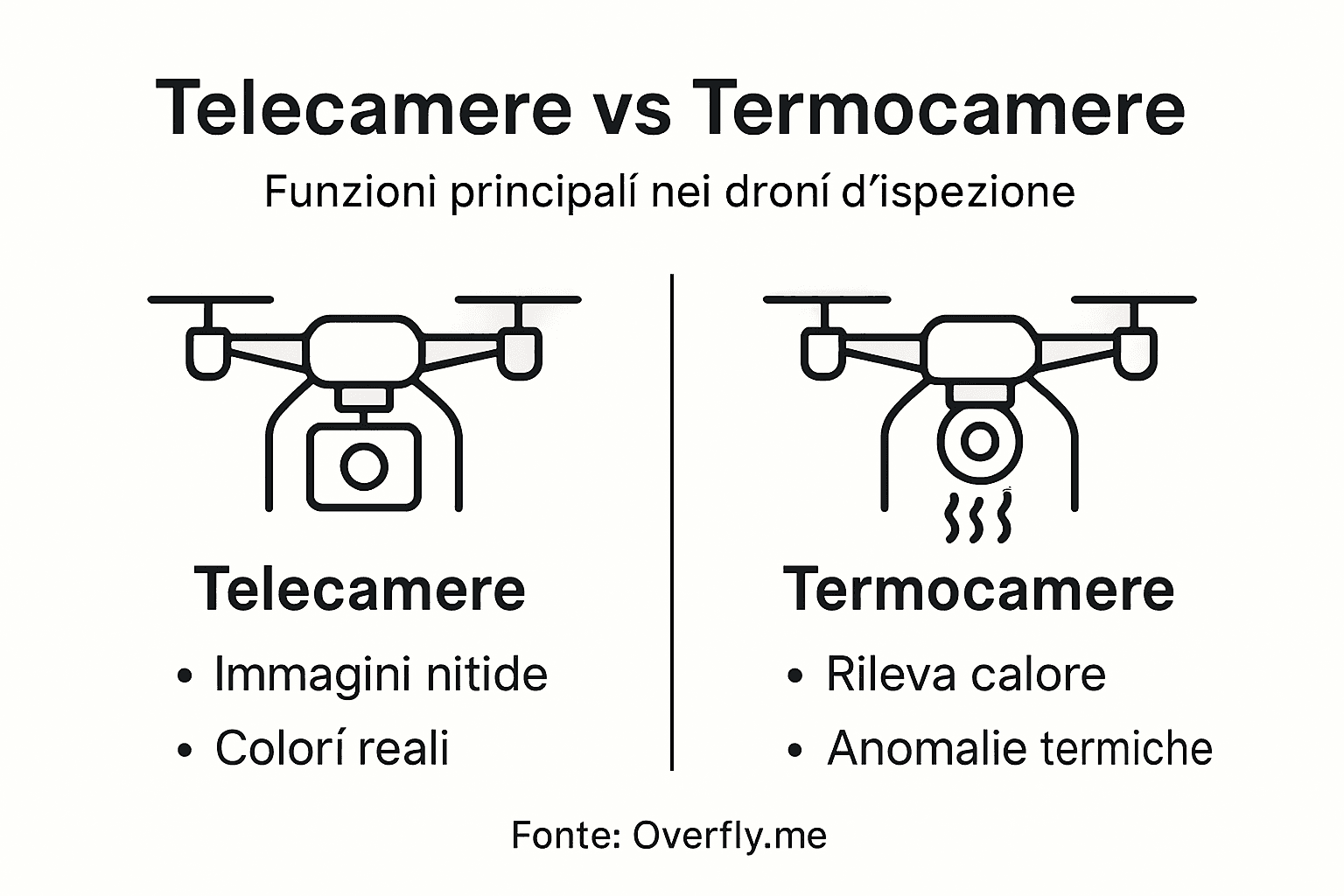 Infografica: cosa cambia tra videocamere tradizionali e termocamere