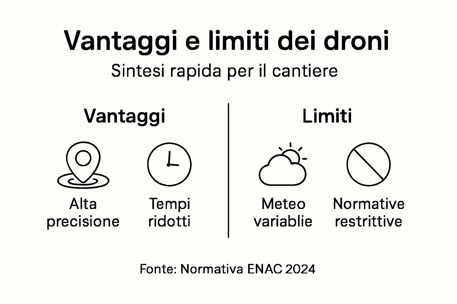 Infografica: pro e contro dell’utilizzo dei droni in cantiere