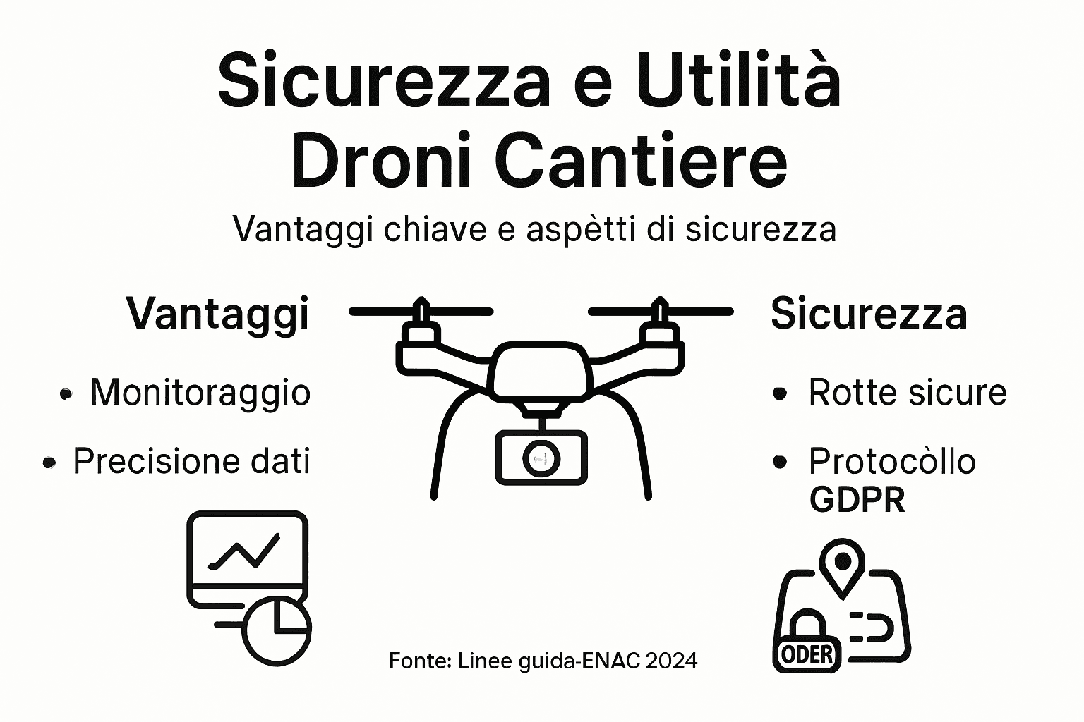 Infografica: tutti i benefici e le soluzioni di sicurezza offerte dai droni nei cantieri