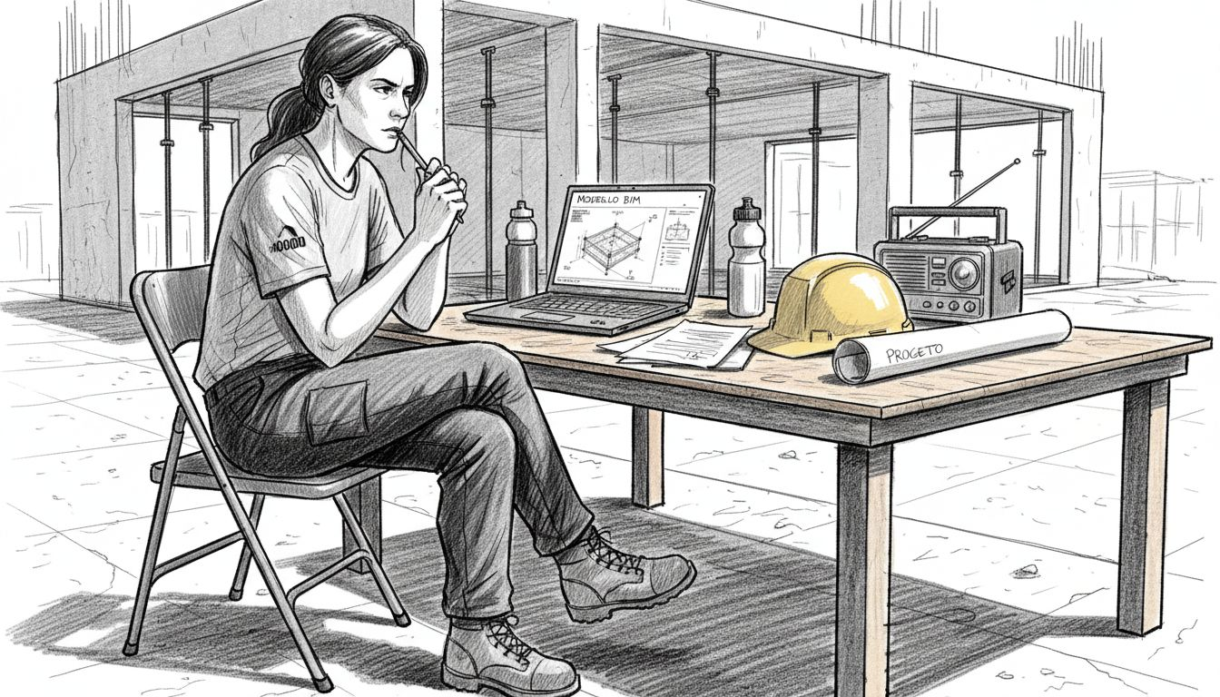 L’ingegnere esamina il modello BIM direttamente in cantiere per verificare che tutto sia conforme al progetto.