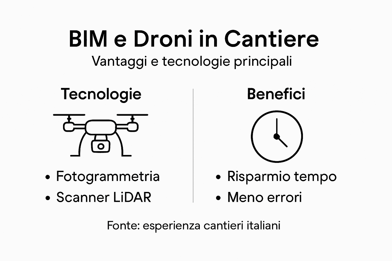 Infografica: come BIM e droni rivoluzionano il settore con innovazione e vantaggi concreti