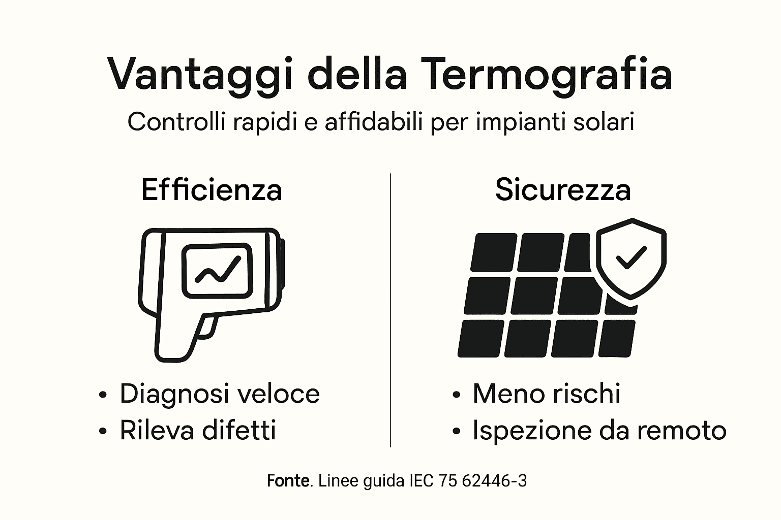 Infografica: tutti i vantaggi della termografia per la manutenzione degli impianti fotovoltaici