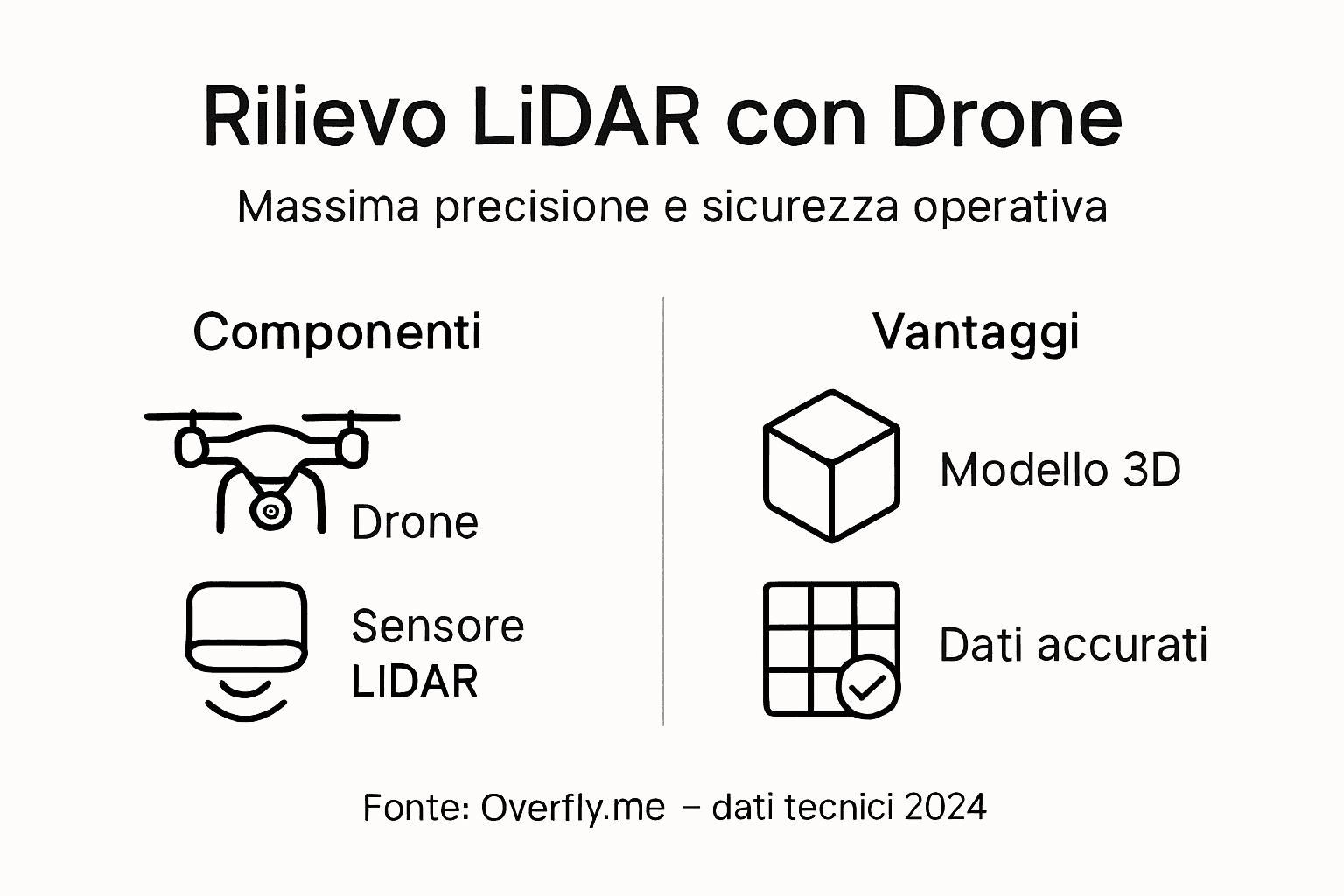 Infografica: i vantaggi principali del rilievo lidar con drone