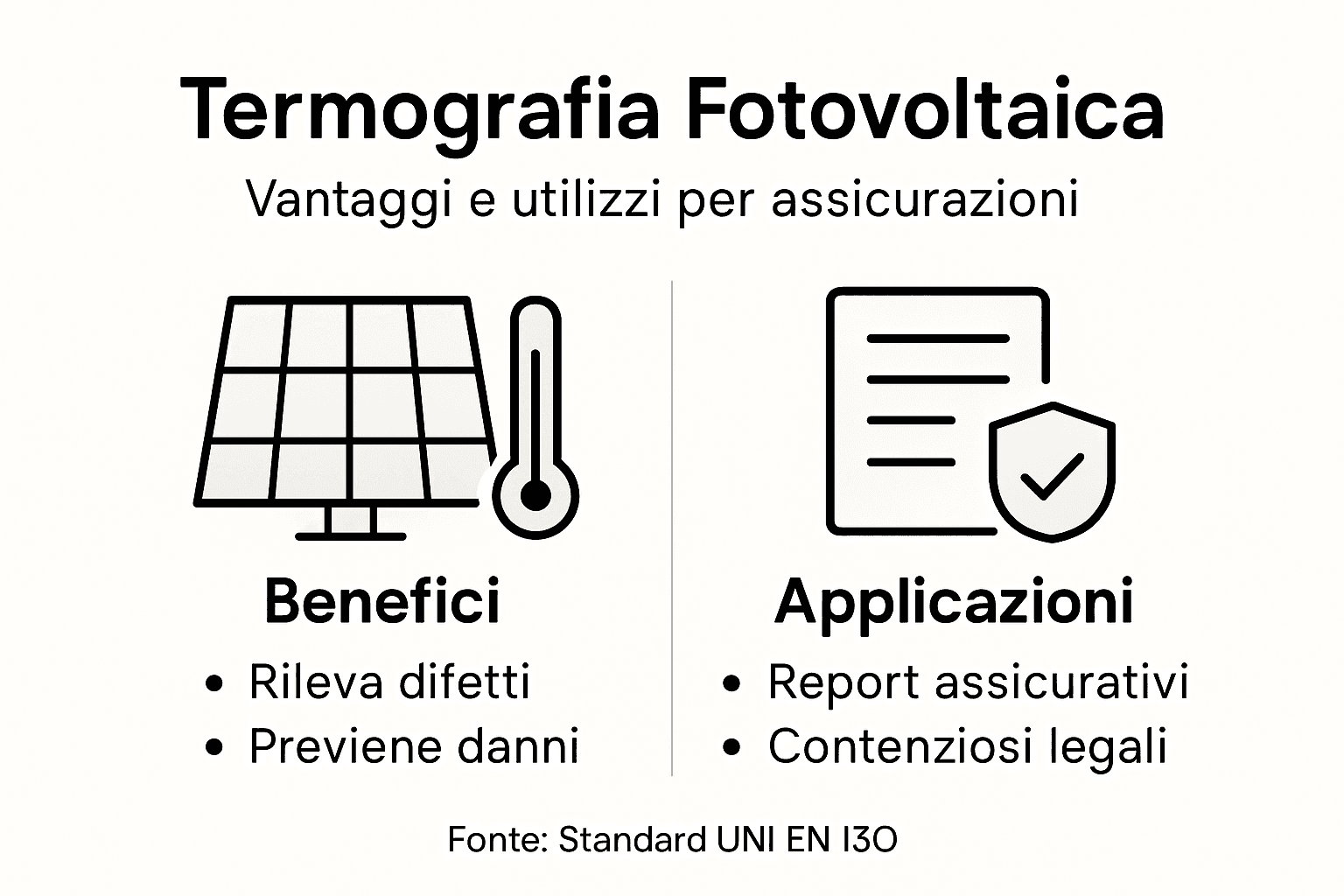 Infografica: perché utilizzare la termografia nei sistemi fotovoltaici e quali sono i suoi principali vantaggi