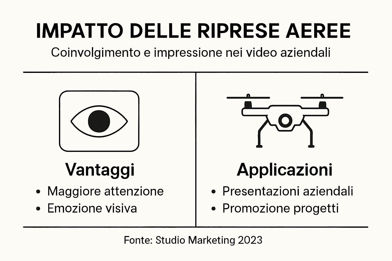 Grafico illustrativo sugli effetti delle riprese aeree