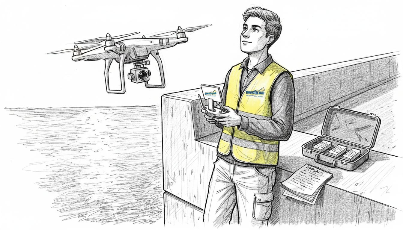 Un drone dotato di termocamera effettua il monitoraggio di un ponte in Italia