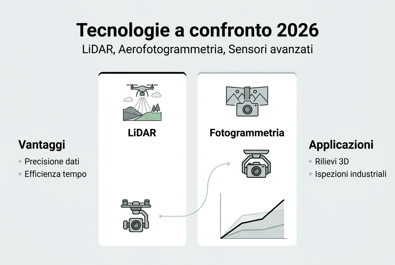 Infografica: il confronto tra le tecnologie dei droni nel 2026