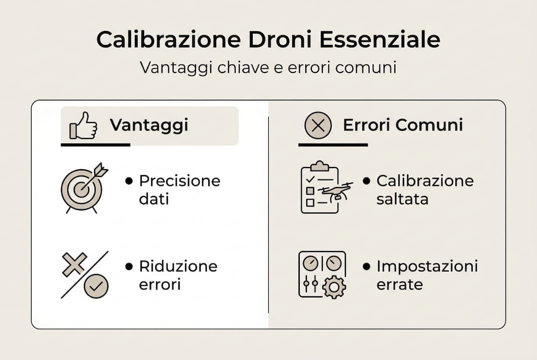 Infografica: i benefici della corretta calibrazione dei droni e gli errori da evitare