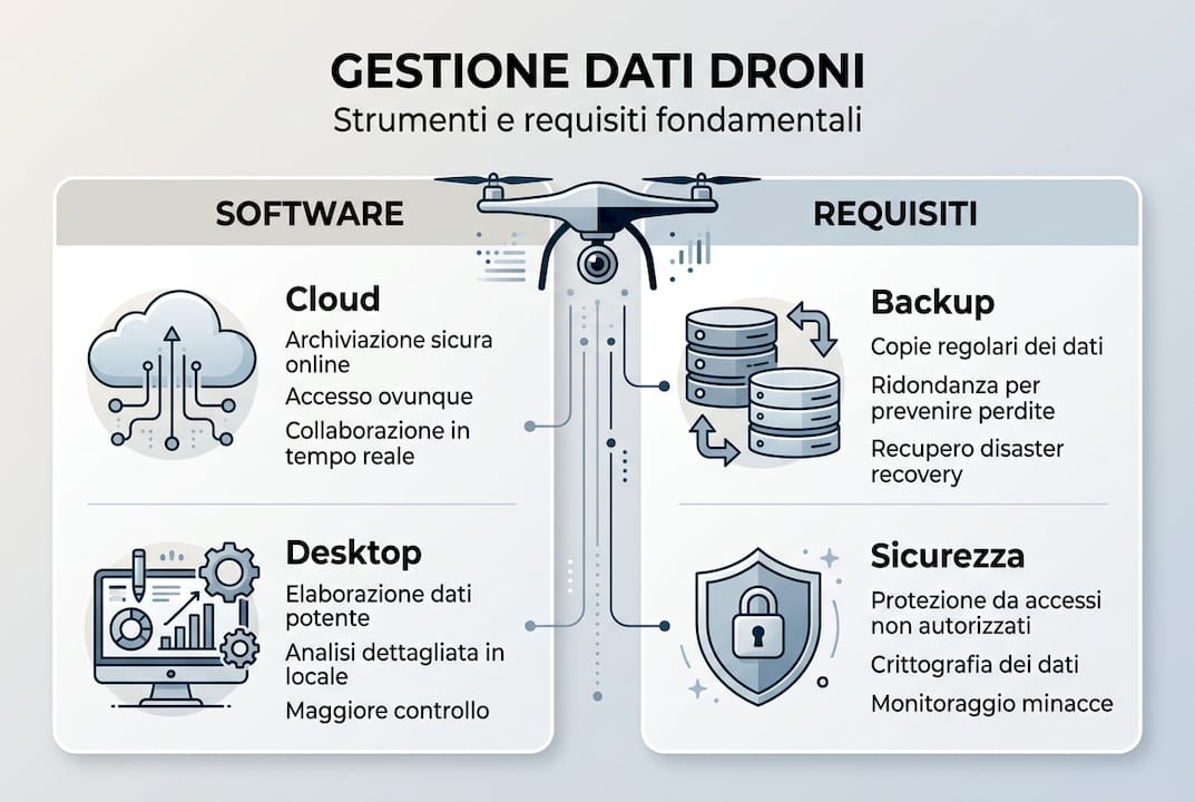 Infografica: quali strumenti servono e quali dati sono necessari per l’utilizzo dei droni