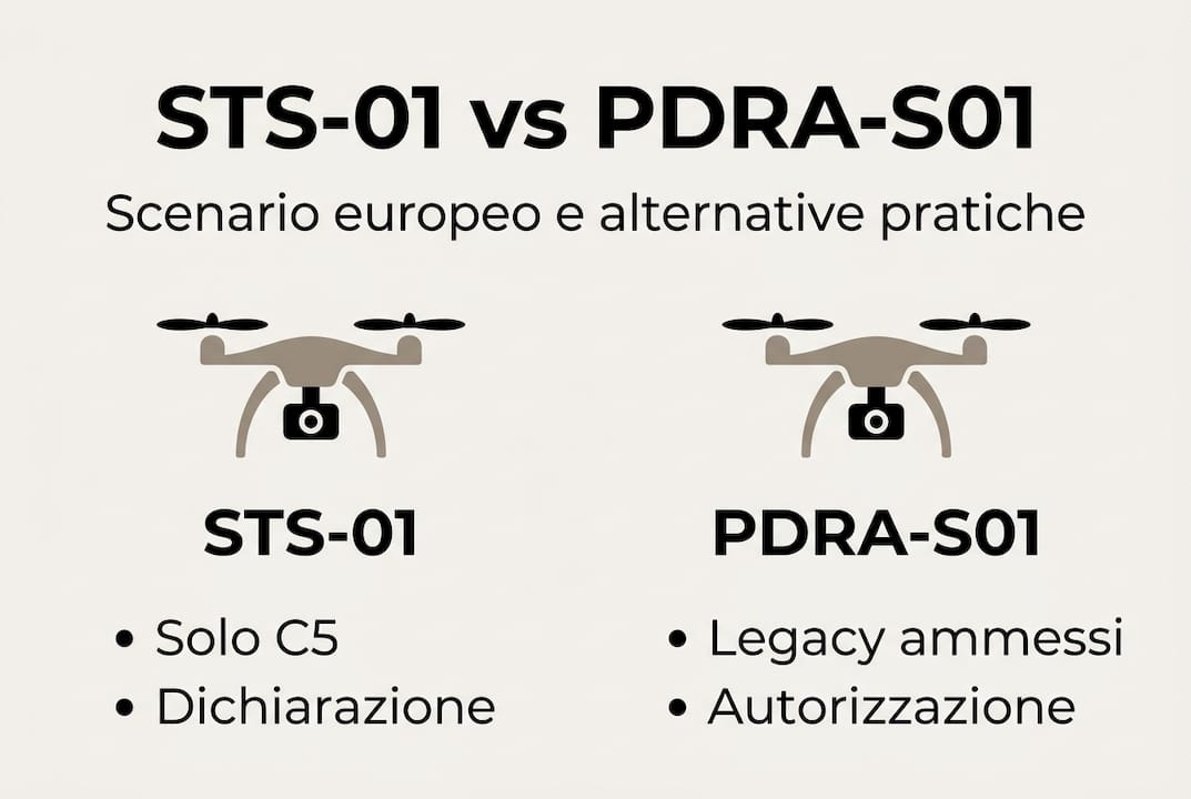 Grafico comparativo tra STS-01 e PDRA-S01: tutte le differenze a colpo d’occhio