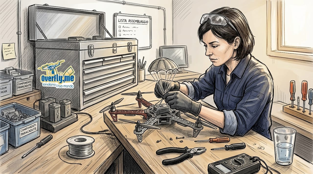 Un tecnico si occupa dell’installazione di un aggiornamento su un drone professionale.