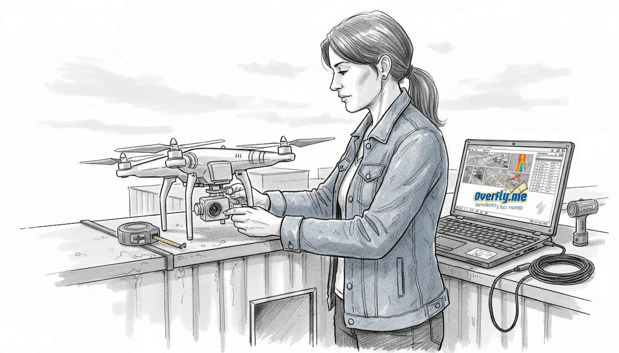 Un operatore si occupa di preparare il drone dotato di termocamera per un’ispezione.
