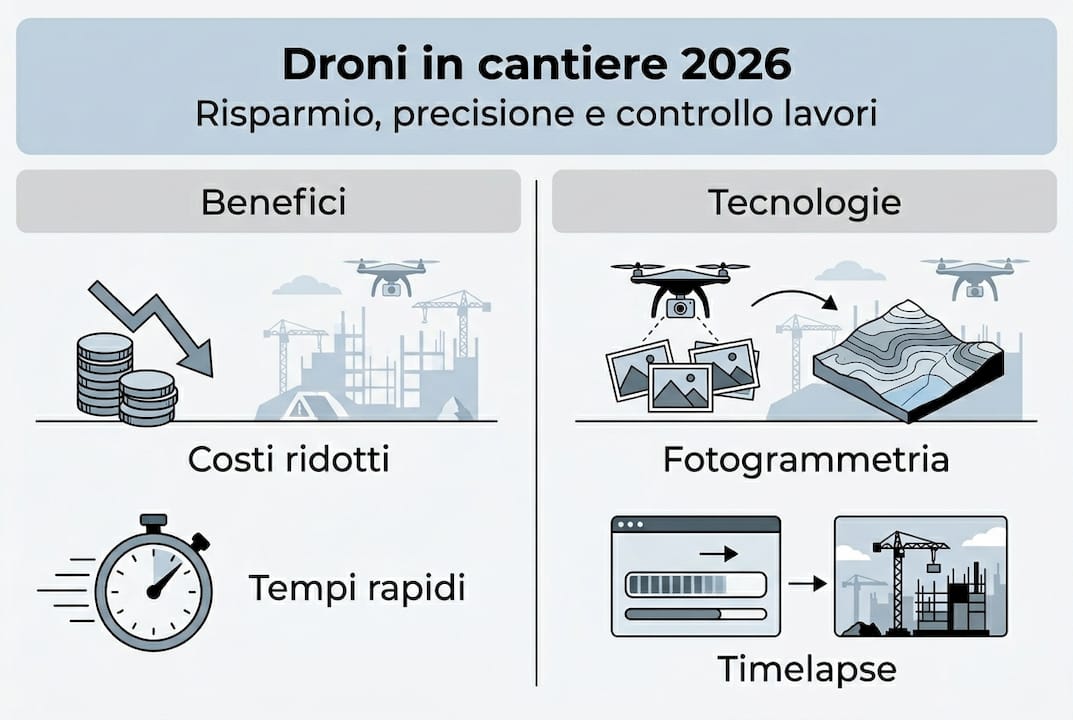 Infografica: i vantaggi dei droni e le tecnologie più innovative per il cantiere