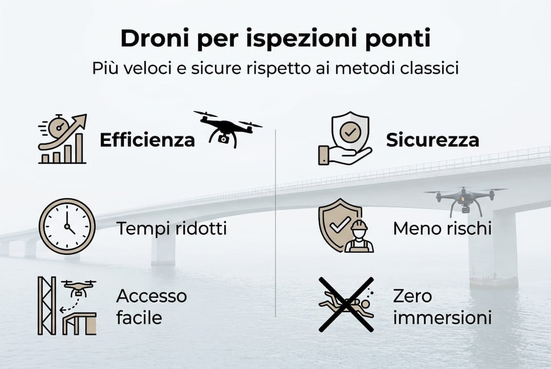 Infografica: tutti i vantaggi dell’utilizzo dei droni nelle ispezioni dei ponti