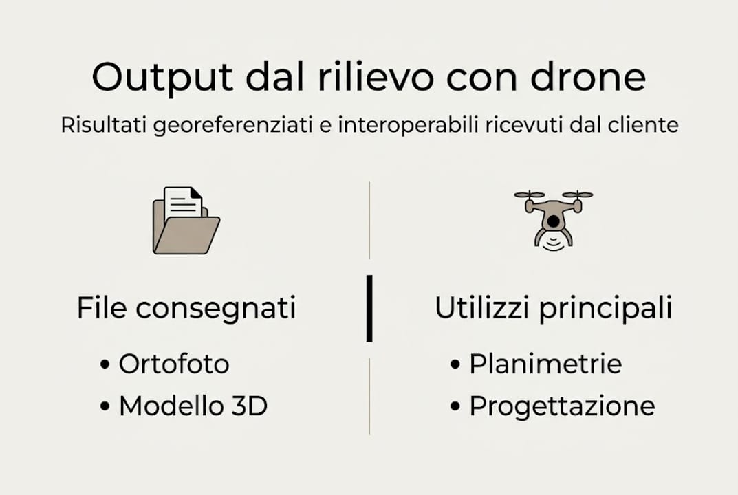 Infografica: cosa si ottiene da un rilievo effettuato con drone
