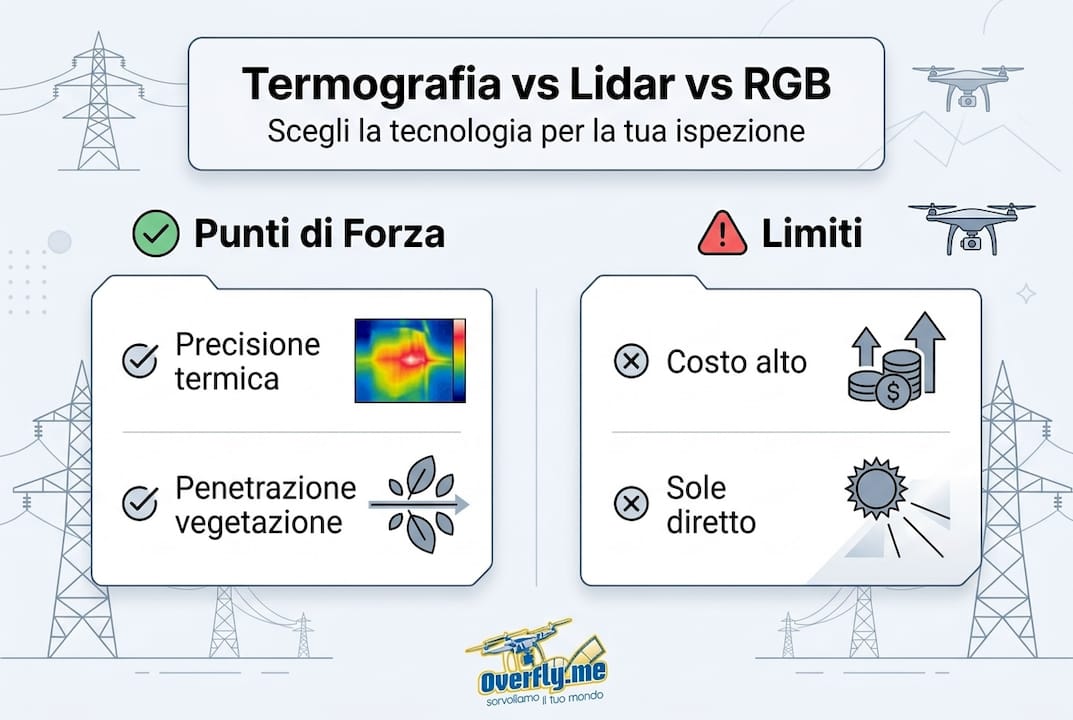 Infografica: il confronto tra le diverse tecnologie per l’ispezione delle linee