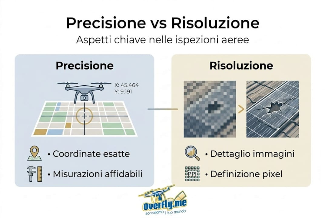 Infografica: accuratezza e livello di dettaglio nelle ispezioni con drone