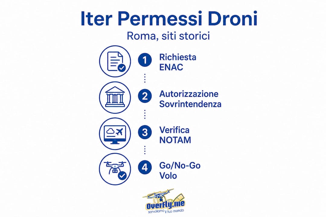 Schema dei permessi per l’utilizzo dei droni nei siti storici di Roma