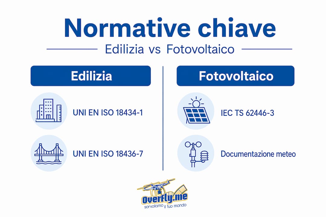 Infografica: confronto tra le normative sulla termografia applicata all’edilizia e agli impianti fotovoltaici