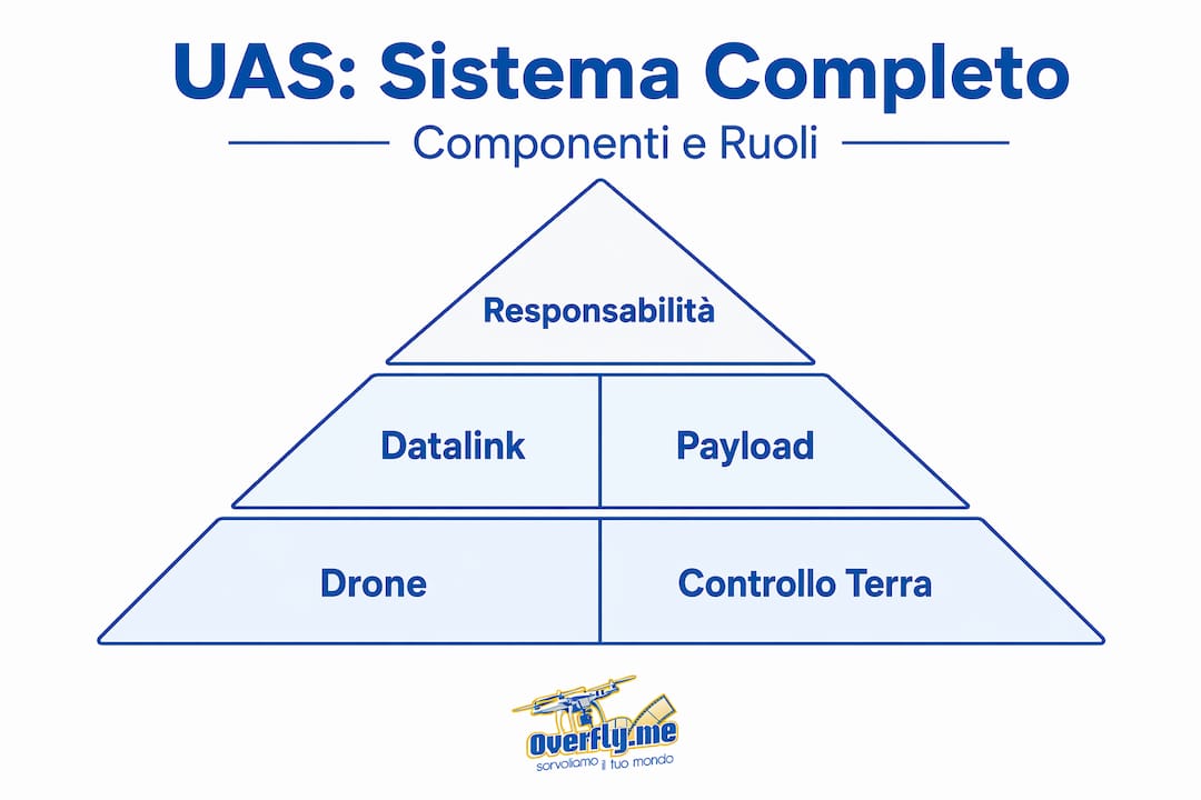 Schema gerarchico degli UAS: la piramide delle componenti e delle responsabilità