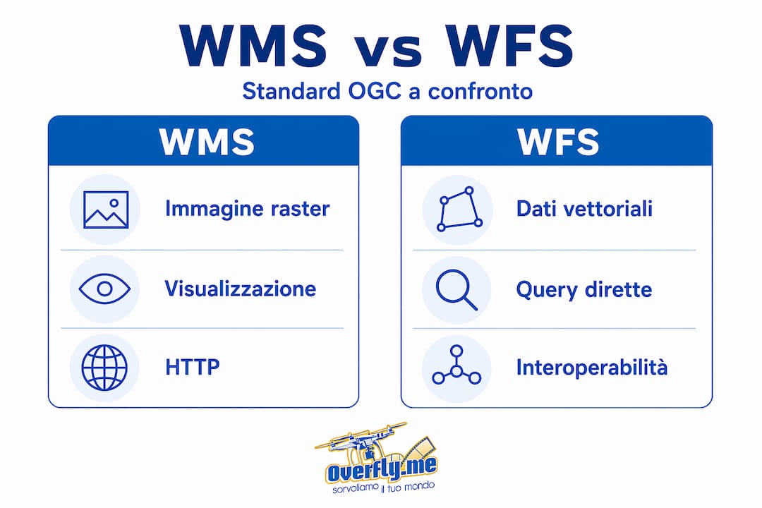 Infografica: differenze e caratteristiche tra i protocolli WMS e WFS