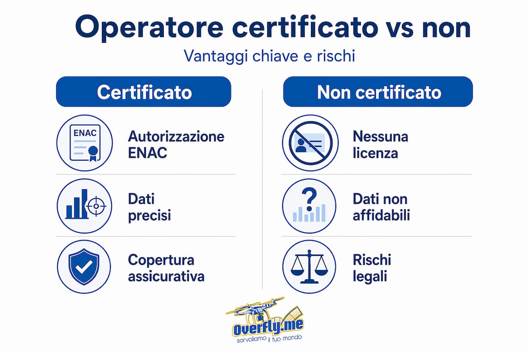 Infografica: le differenze tra piloti di droni certificati e non certificati
