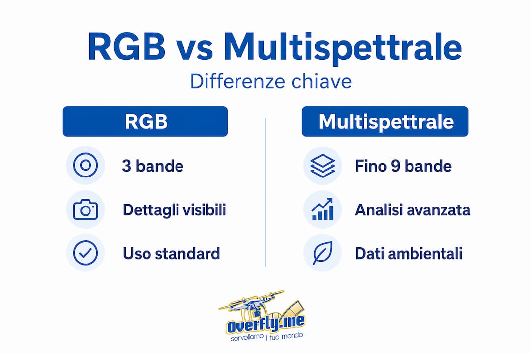 Infografica: differenze tra immagini RGB e multispettrali