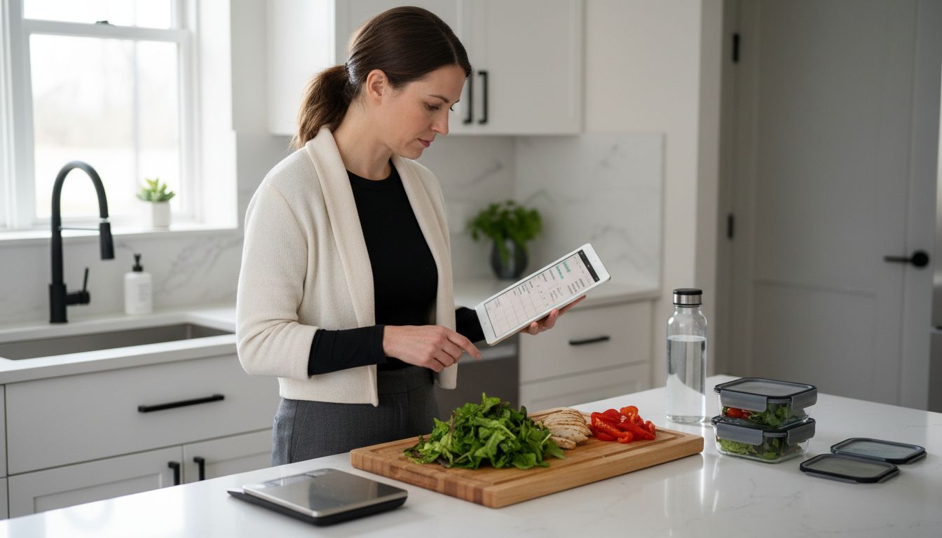 healthy meal planning workspace