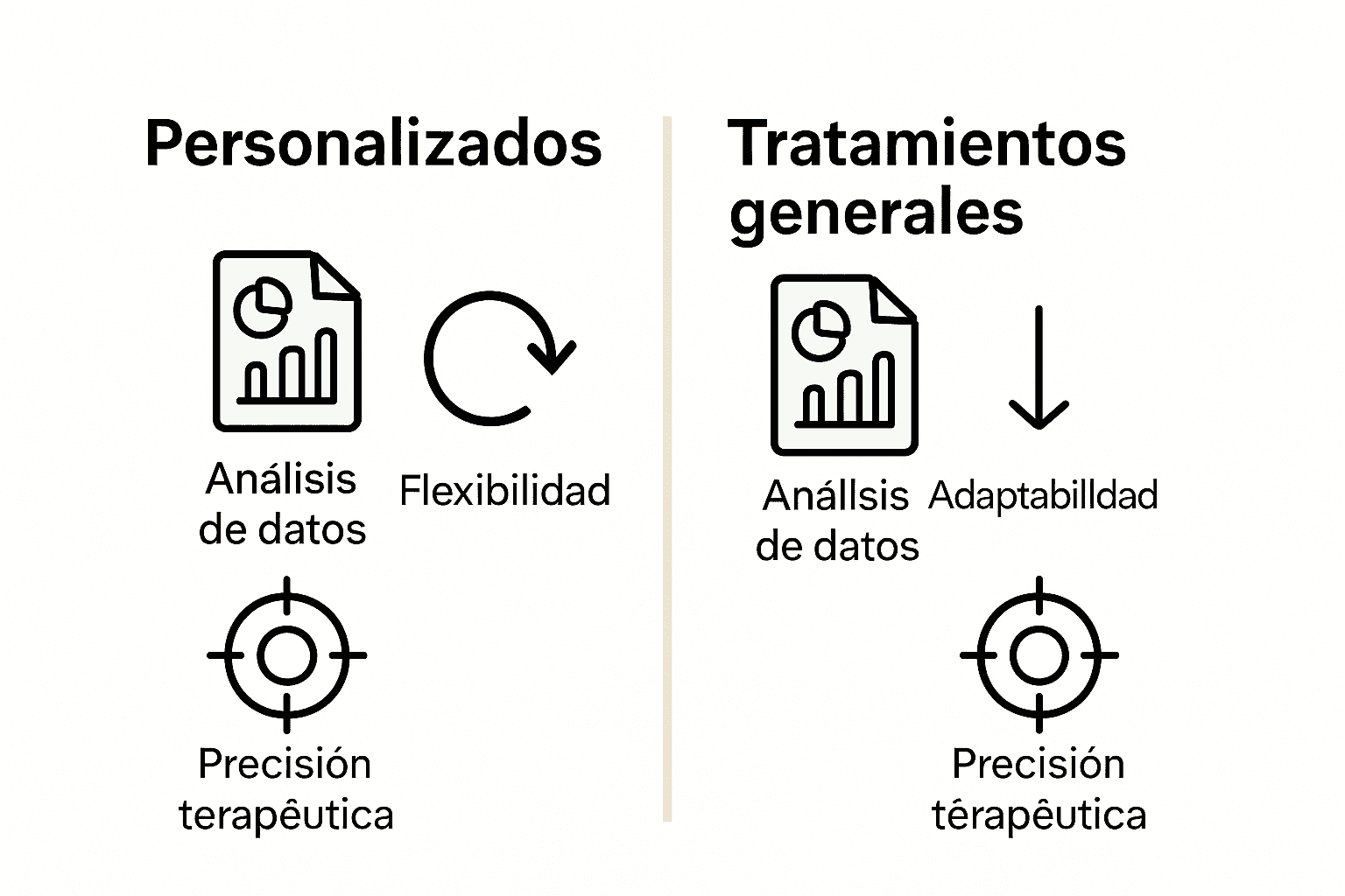 Comparación visual: tratamiento personalizado vs tradicional