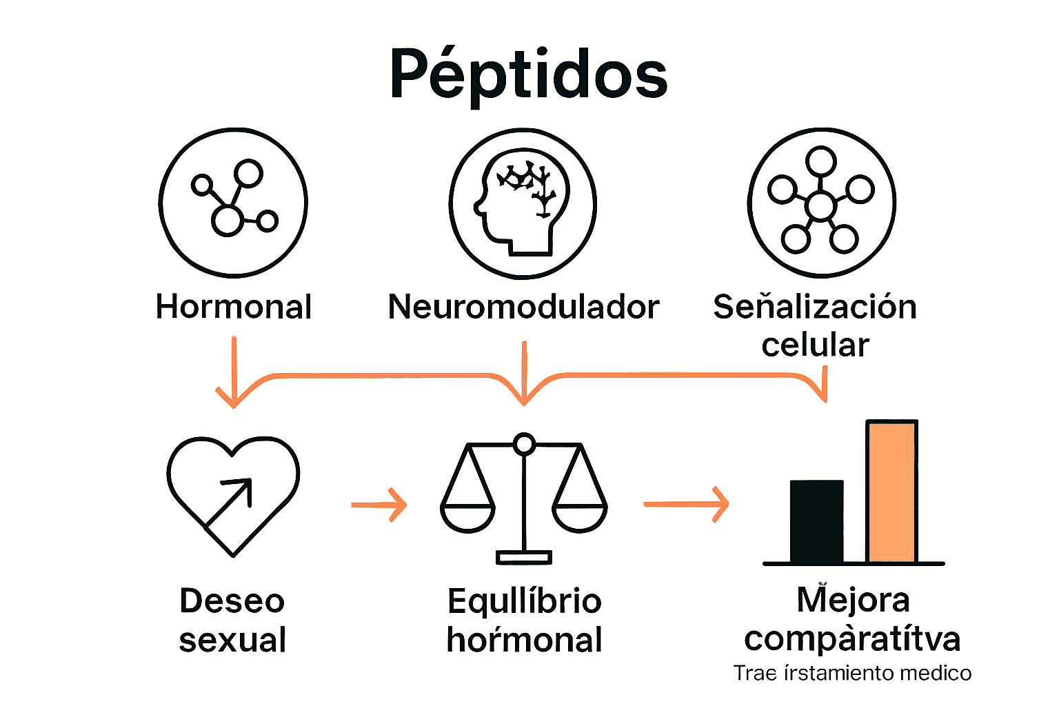 Infografía tipos y beneficios de péptidos sexuales