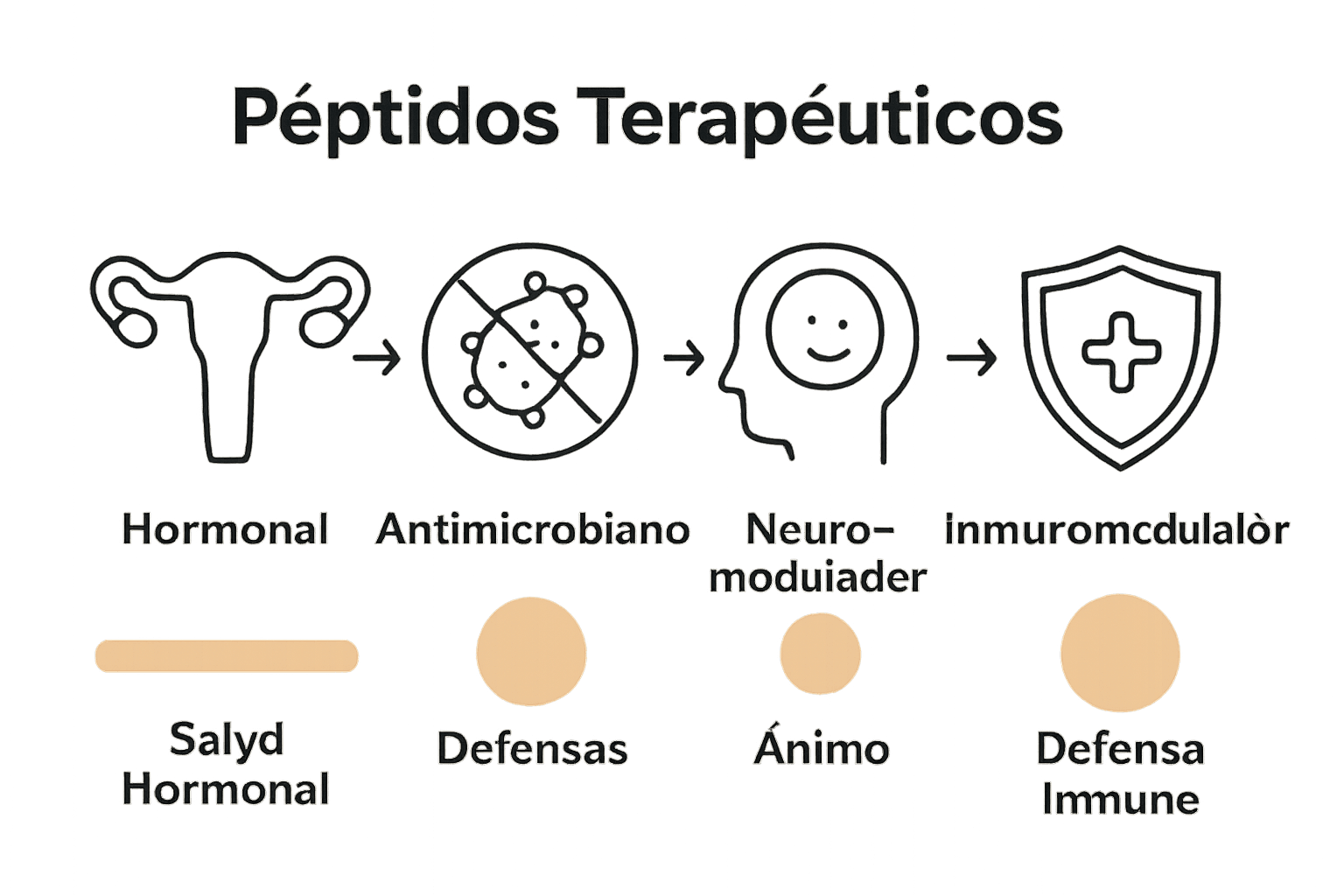 Infografía tipos principales de péptidos terapéuticos