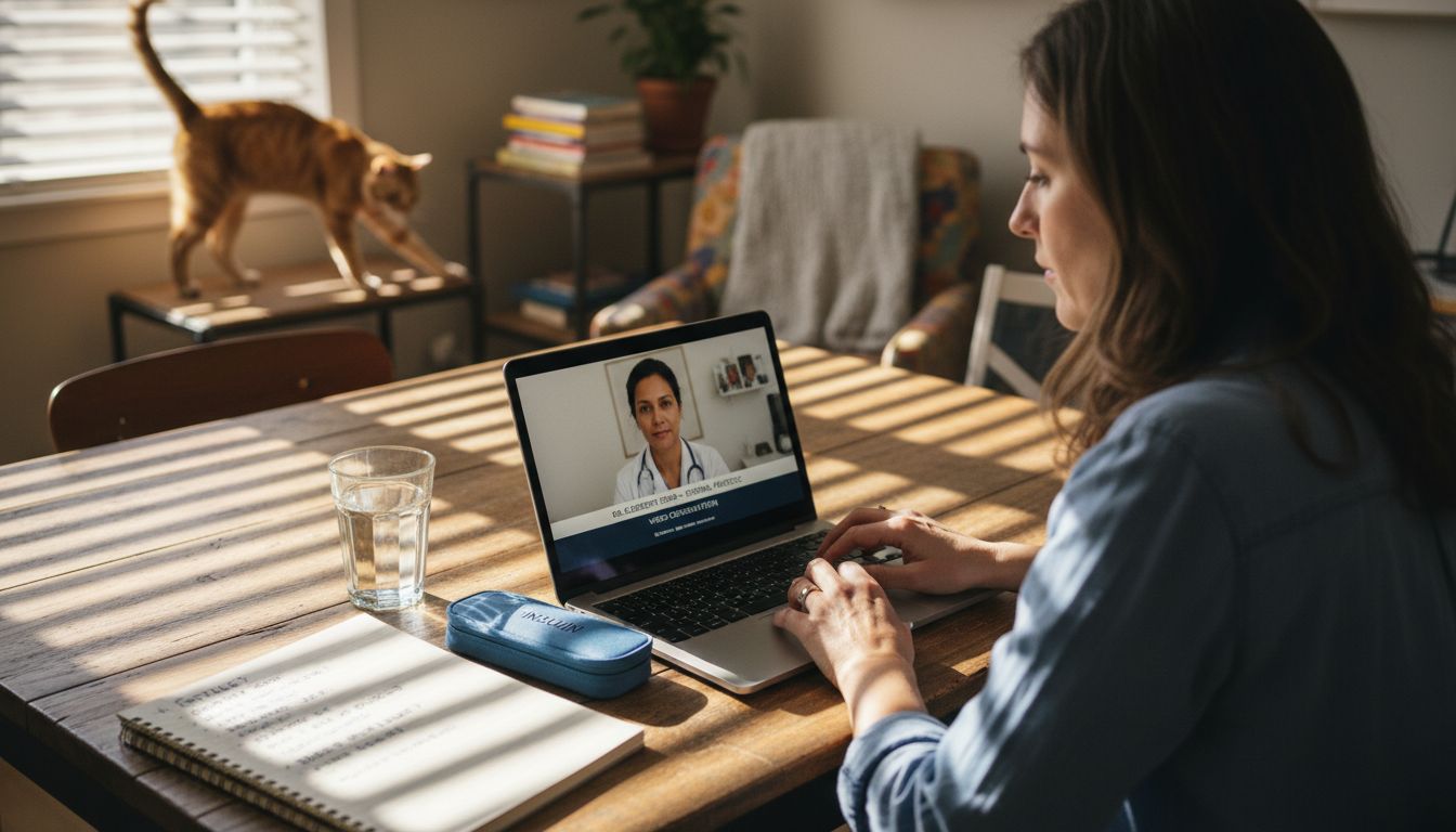 Woman video consults doctor for hormones