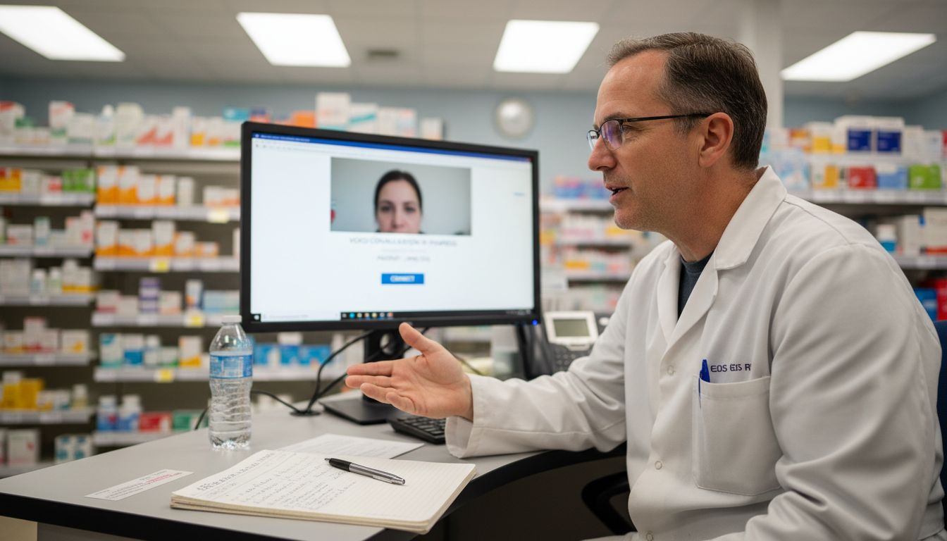 Pharmacist video consults about medication