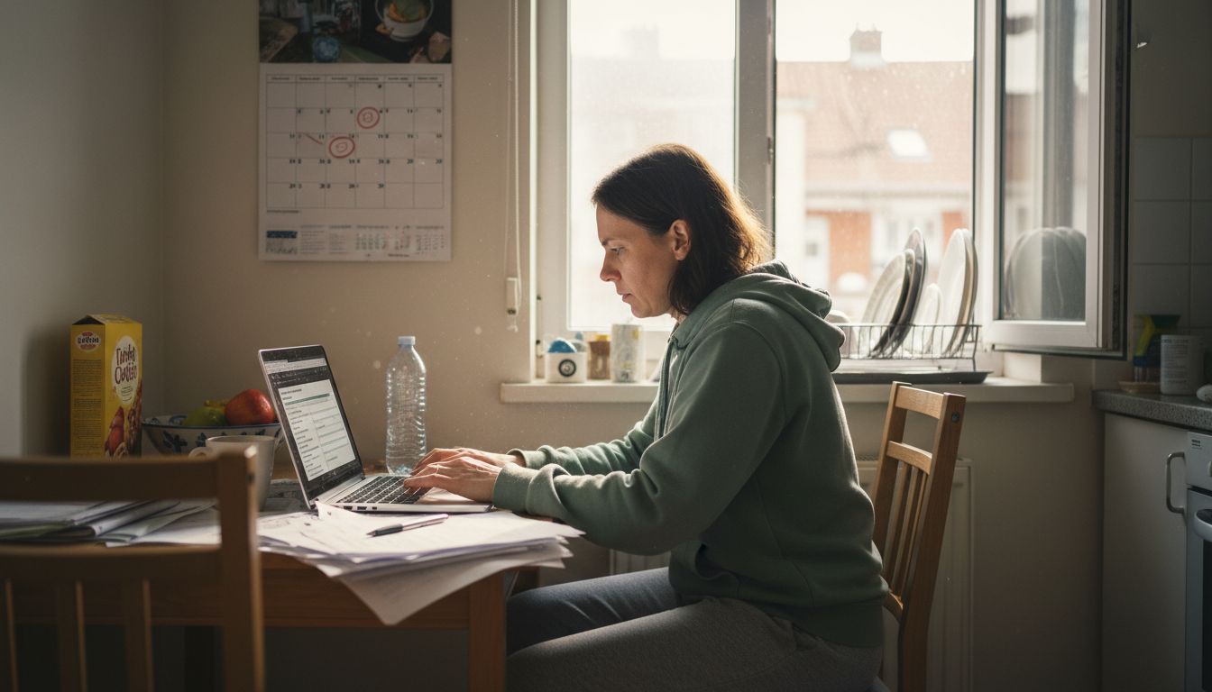 Woman completing online weight loss consultation