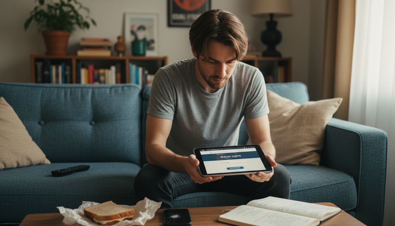 Man registering for health account online