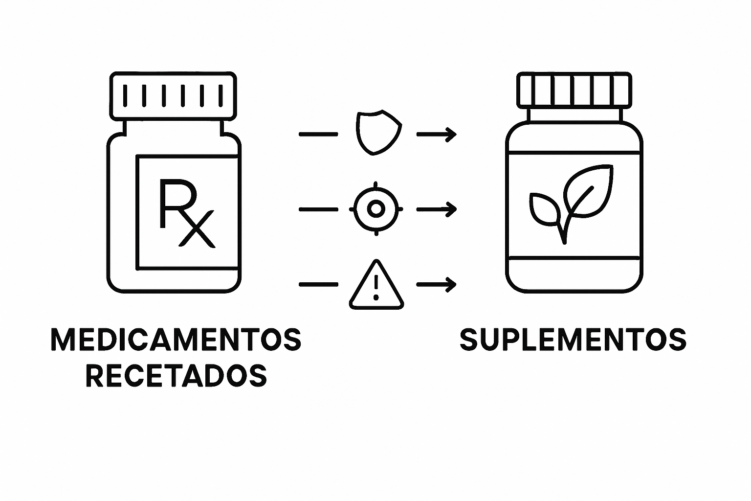 Infografía: diferencias clave entre medicamentos y suplementos
