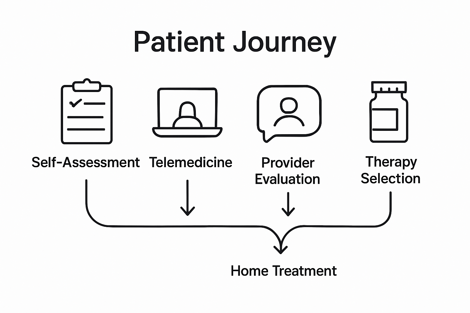Longevity therapy step-by-step process infographic