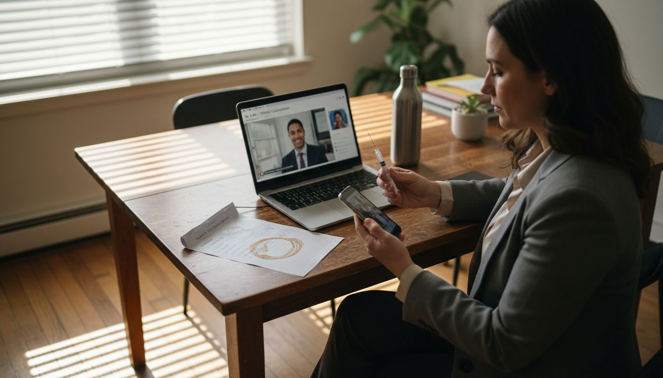 Busy woman preparing GLP-1 injection at home