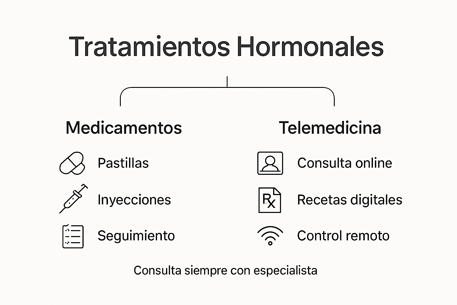 Guía visual sobre opciones de tratamiento para la falta de hormonas