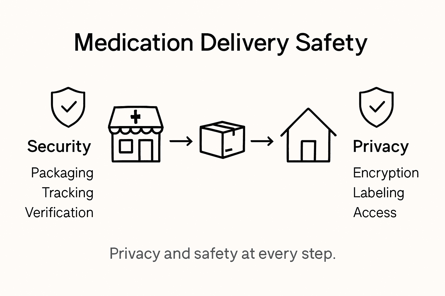 Infographic secure medication delivery and privacy
